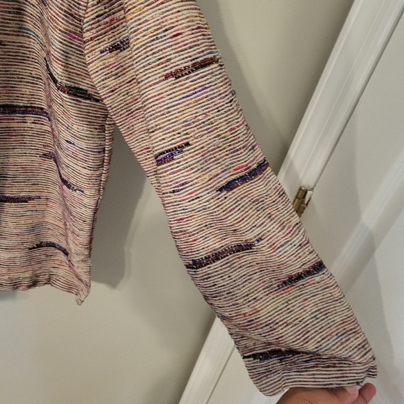 Chico's Women's Vintage Beaded Multi Colored Silk Cotton Jacket. Size L - Picture 5 of 7